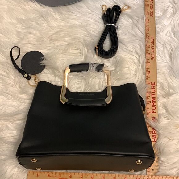 NWOT BLACK handbag with shoulder strap included. Purchased NEW but never carried - Picture 13 of 14